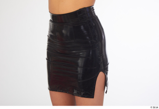 Killa Raketa black shiny faux leather mini skirt casual dressed…